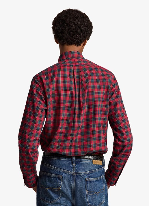 Ralph Lauren Custom fit overhemd met ruitdessin - achterkant rl red active / rood