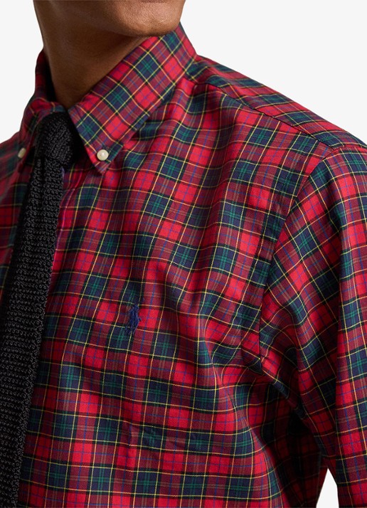 Ralph Lauren Custom fit overhemd met ruitdessin - detail 4 rl red active / rood