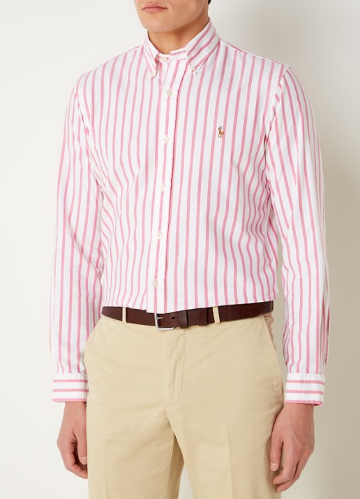 Ralph Lauren Custom fit overhemd met streepprint  - detail 2 pink/white / roze