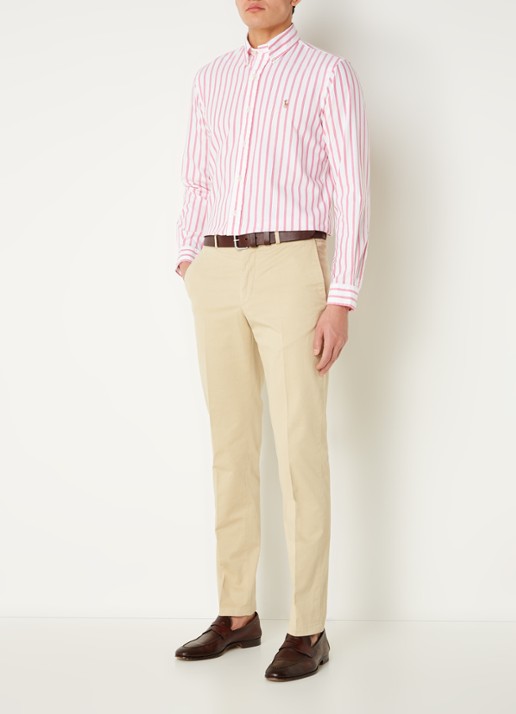 Ralph Lauren Custom fit overhemd met streepprint  - voorkant 4 pink/white / roze