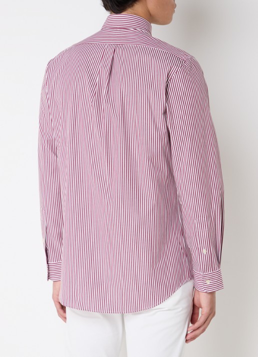 Ralph Lauren Custom fit overhemd met streepprint - achterkant 3 bordeauxrood
