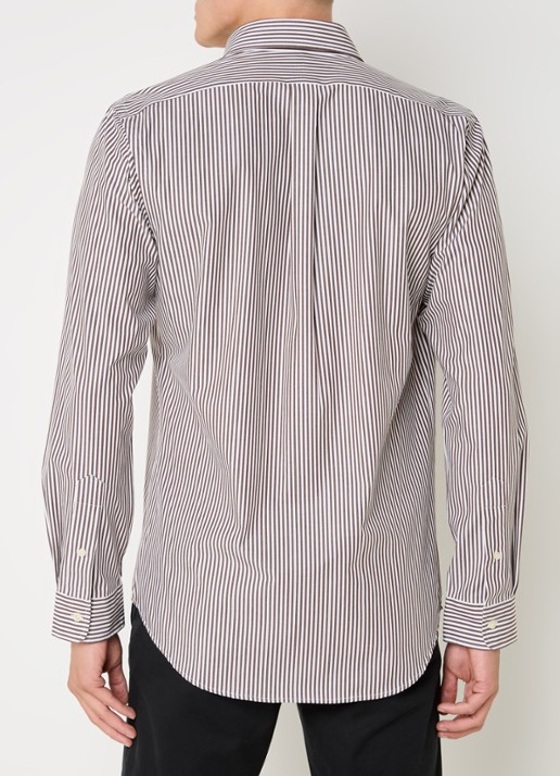 Ralph Lauren Custom fit overhemd met streepprint - achterkant 4 lichtbruin