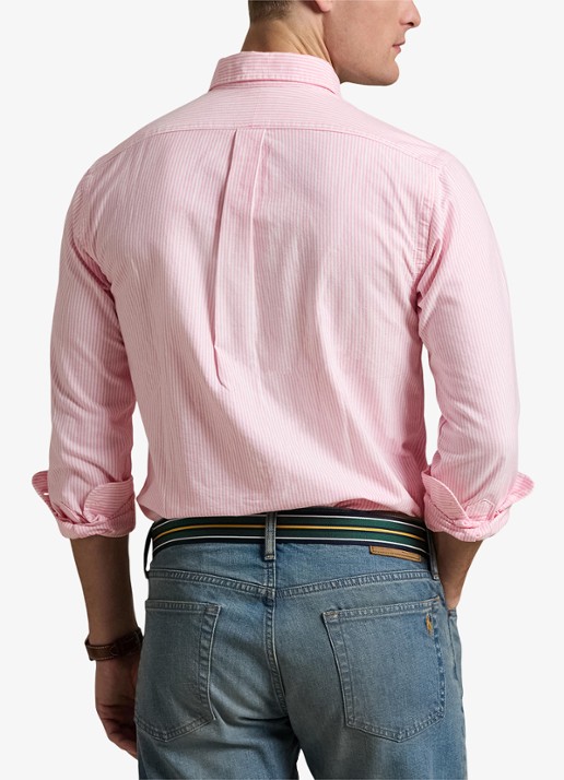 Ralph Lauren Custom fit overhemd met streepprint - achterkant new rose / roze