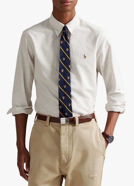 Ralph Lauren Custom fit overhemd met streepprint - detail 4 coastal beige / beige