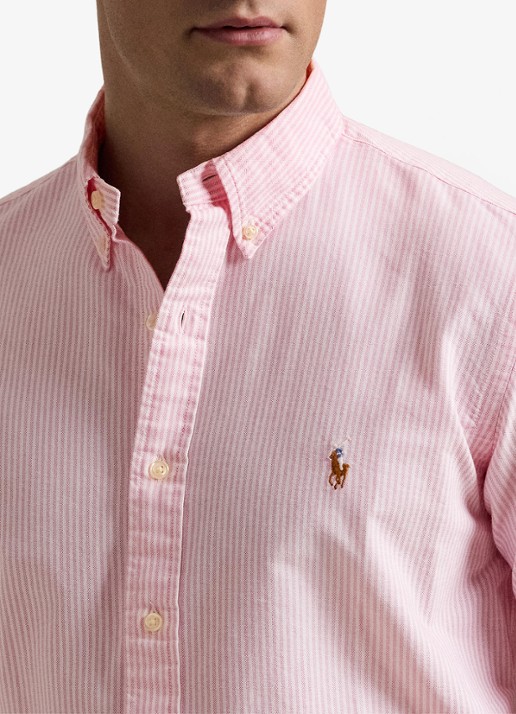 Ralph Lauren Custom fit overhemd met streepprint - detail 8 new rose / roze