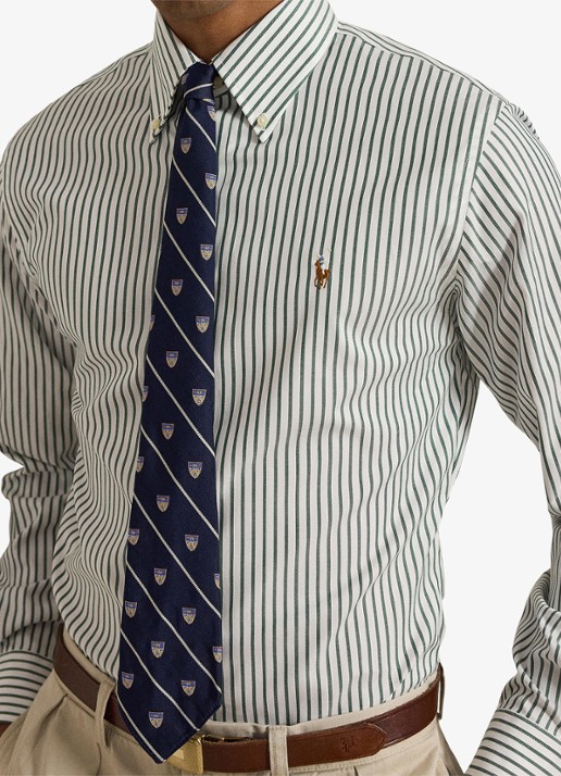 Ralph Lauren Custom fit overhemd met streepprint - detail 3 pine/white / groen