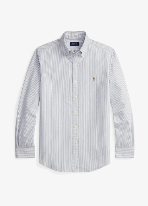 Ralph Lauren Custom fit overhemd met streepprint - voorkant 2 6636a navy white-zyeg