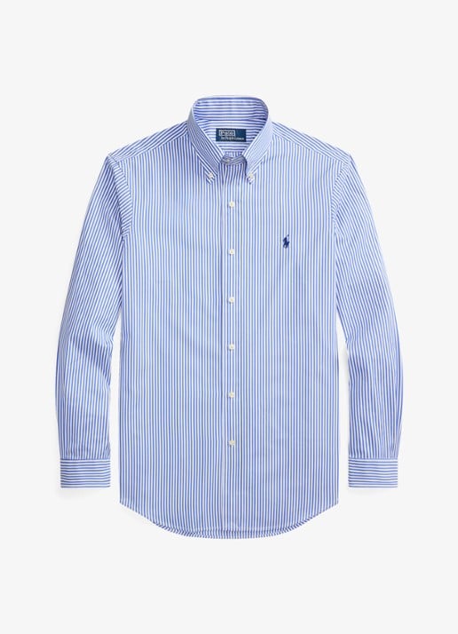 Ralph Lauren Custom fit overhemd met streepprint - voorkant 6 blue / blauw