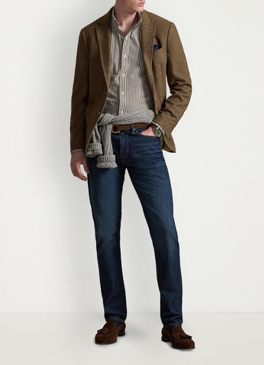 Ralph Lauren Custom fit overhemd met streepprint - detail 3 4655ag nutmeg brown