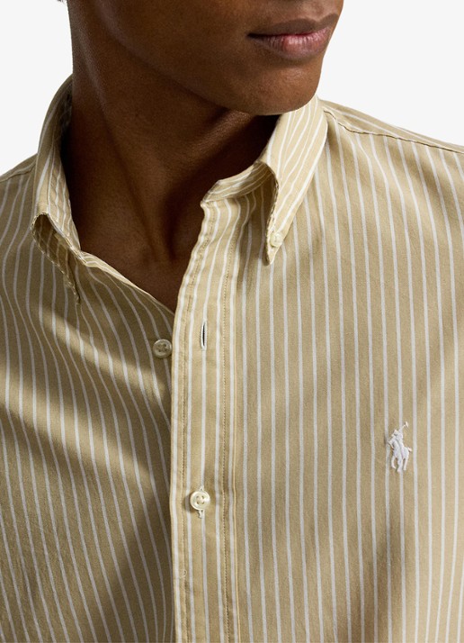 Ralph Lauren Custom fit overhemd met streepprint - detail 4 coastal beige white / beige