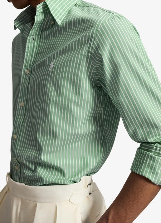 Ralph Lauren Custom fit overhemd met streepprint - detail 4 faded mint white / mint
