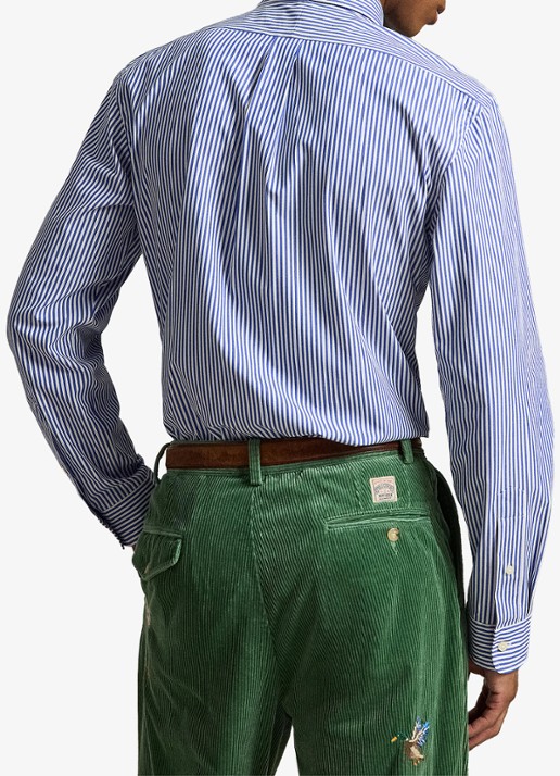 Ralph Lauren Custom fit overhemd met streepprint - achterkant 4655ai rugby royal white