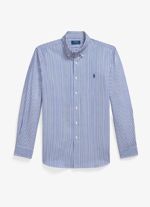 Ralph Lauren Custom fit overhemd met streepprint - voorkant 3 4655ai rugby royal white