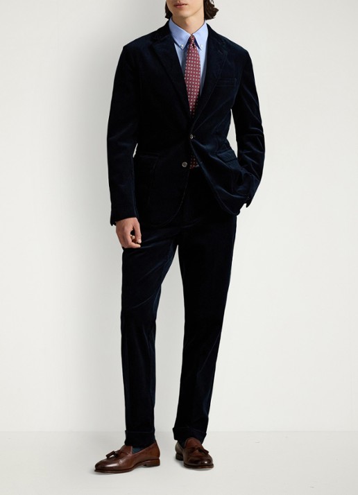 Ralph Lauren Custom fit overhemd met stretch  - voorkant 3 austin blue / blauw