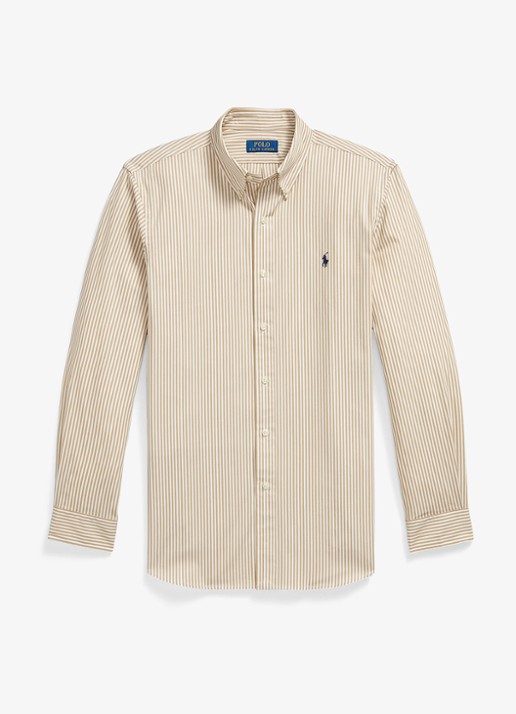 Ralph Lauren Custom fit overhemd met stretch  - voorkant classic camel-2xsg