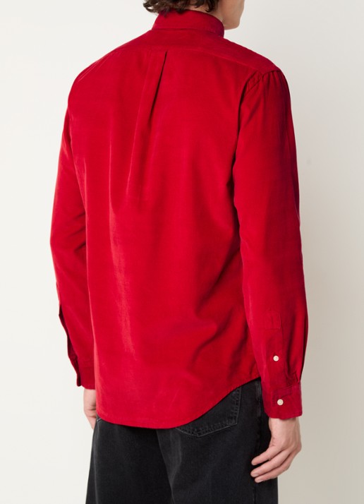 Ralph Lauren Custom fit overhemd van corduroy - achterkant martin red / rood