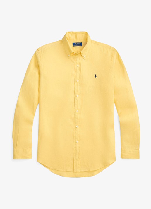 Ralph Lauren Custom Fit overhemd van linnen - achterkant corn yellow-30rc
