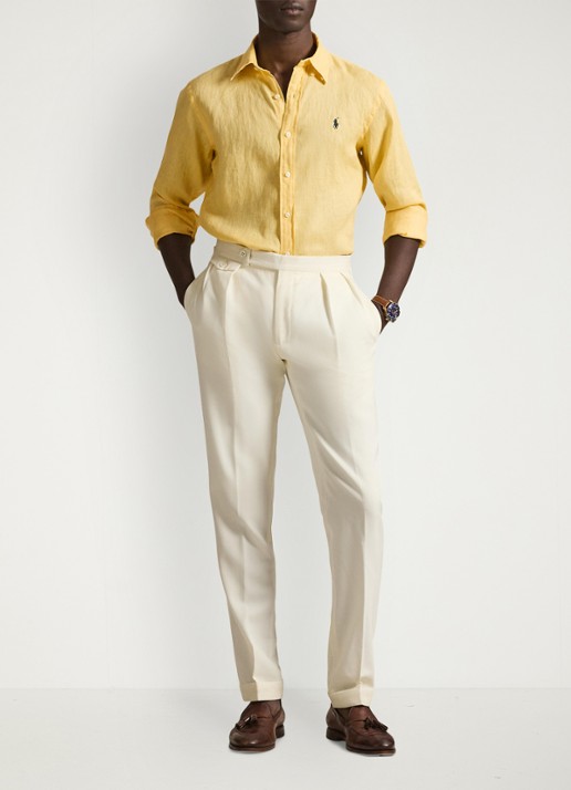 Ralph Lauren Custom Fit overhemd van linnen - voorkant 3 corn yellow-30rc