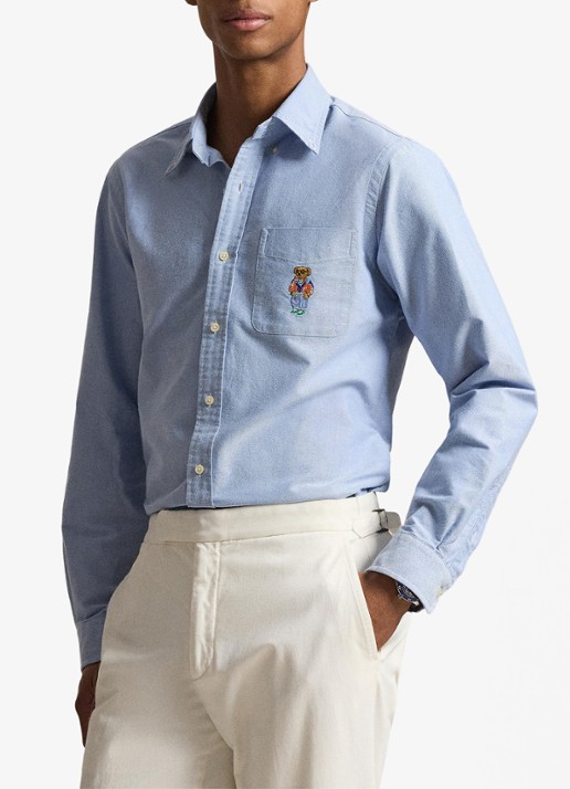 Ralph Lauren Custom fit Oxford overhemd met borduring