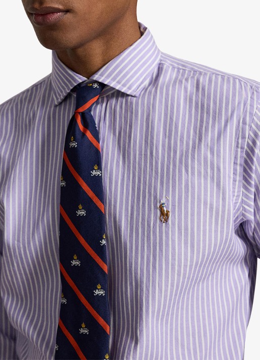 Ralph Lauren Custom fit Oxford overhemd met streepprint - detail 4 7106c lavender white / lavendel