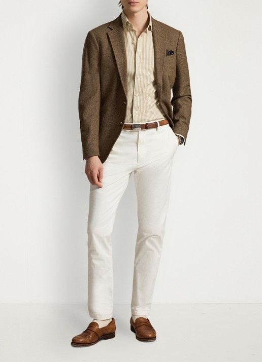 Ralph Lauren Custom fit Oxford overhemd met streepprint - detail 4 7106d coastal beige white / beige