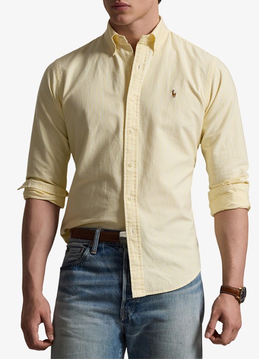 Ralph Lauren Custom fit Oxford overhemd met streepprint - detail 3 6636d yellow oxford/white-44fs