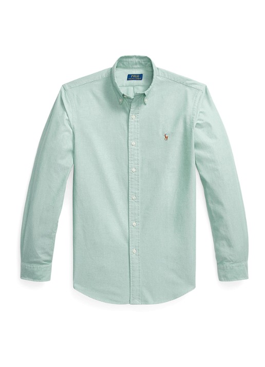 Ralph Lauren Custom fit Oxford overhemd - voorkant 2 cruise green