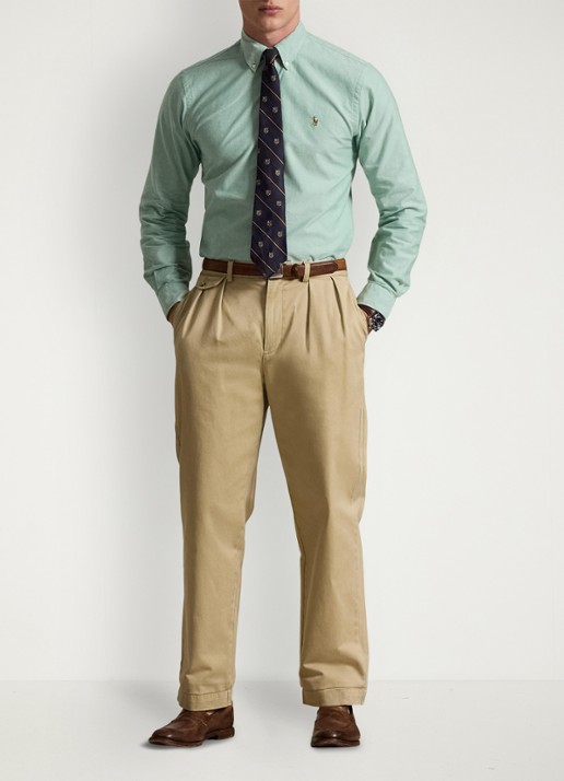 Ralph Lauren Custom fit Oxford overhemd - voorkant 3 cruise green
