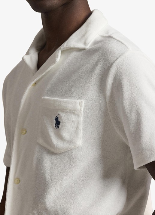 Ralph Lauren Custom slim fit overhemd met logoborduring - detail 5 white / wit