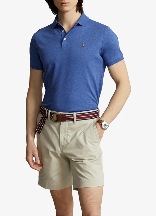 Ralph Lauren Custom slim fit polo met logo - detail 4 faded royal heather