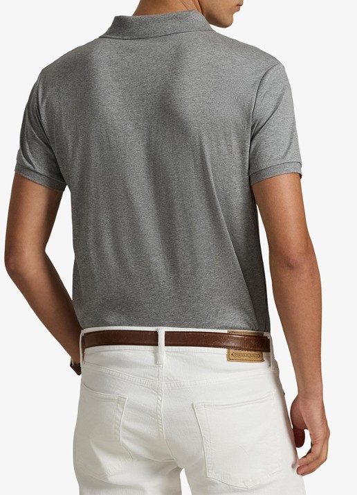 Ralph Lauren Custom slim fit polo met logo - achterkant 5 steel heather