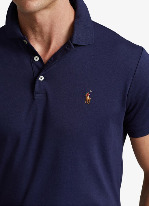 Ralph Lauren Custom slim fit polo met logo - detail 3 refined navy / donkerblauw