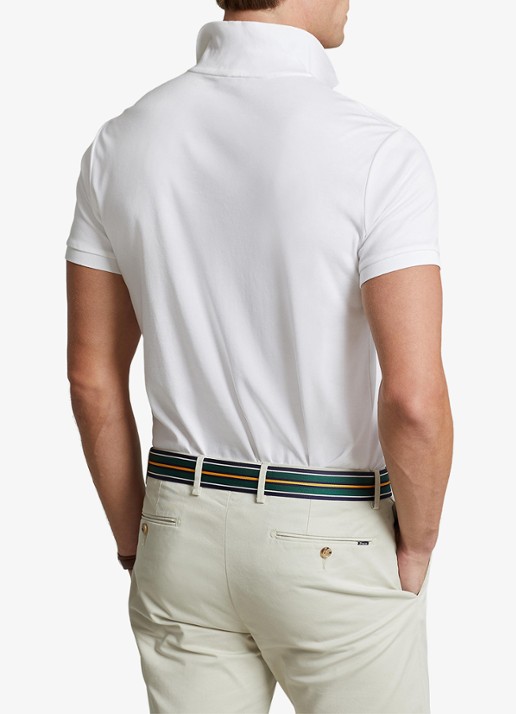Ralph Lauren Custom slim fit polo met logo - achterkant 3 white / wit