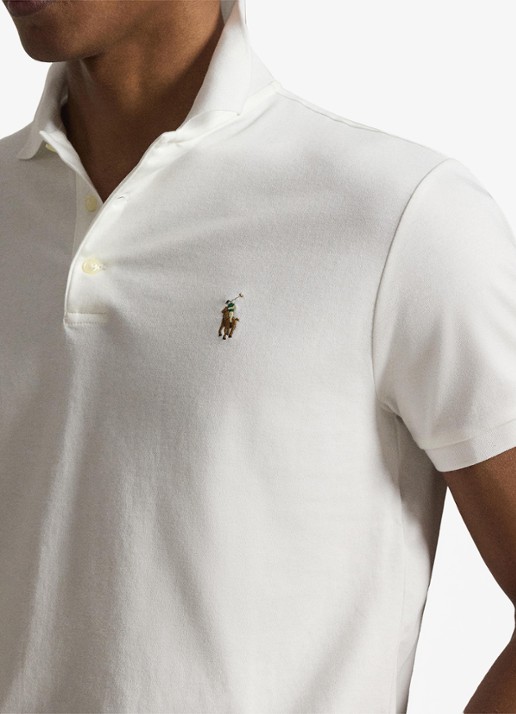 Ralph Lauren Custom slim fit polo met logo - detail 5 white / wit