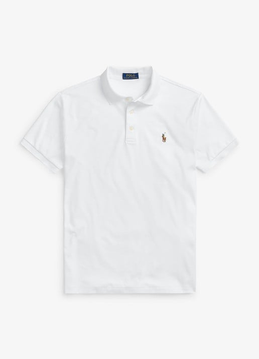 Ralph Lauren Custom slim fit polo met logo - voorkant white / wit