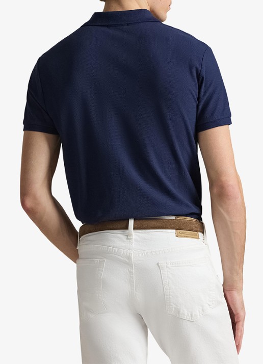 Ralph Lauren Custom slim fit polo met logo - achterkant cruise navy / donkerblauw