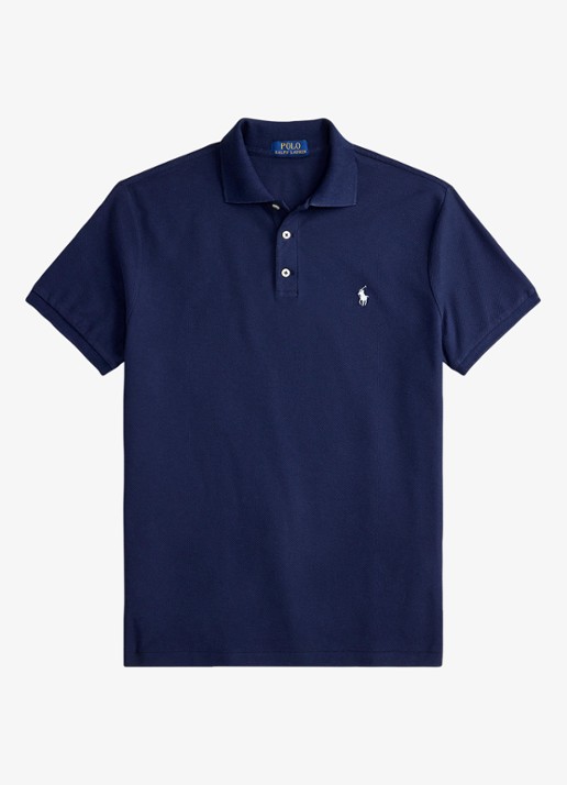 Ralph Lauren Custom slim fit polo met logo - voorkant 2 cruise navy / donkerblauw