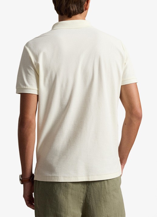 Ralph Lauren Custom slim fit polo met logo - achterkant 5 pale cream / crème