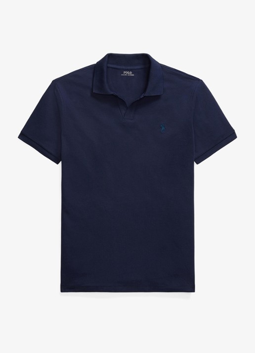 Ralph Lauren Custom slim fit polo met logoborduring - voorkant 4 refined navy/c7587-3nmc