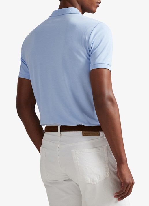 Ralph Lauren Custom slim fit polo met logoborduring - achterkant 3 office blue/c1714-zxu8