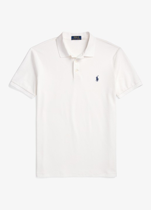 Ralph Lauren Custom slim fit polo met stretch - voorkant wit