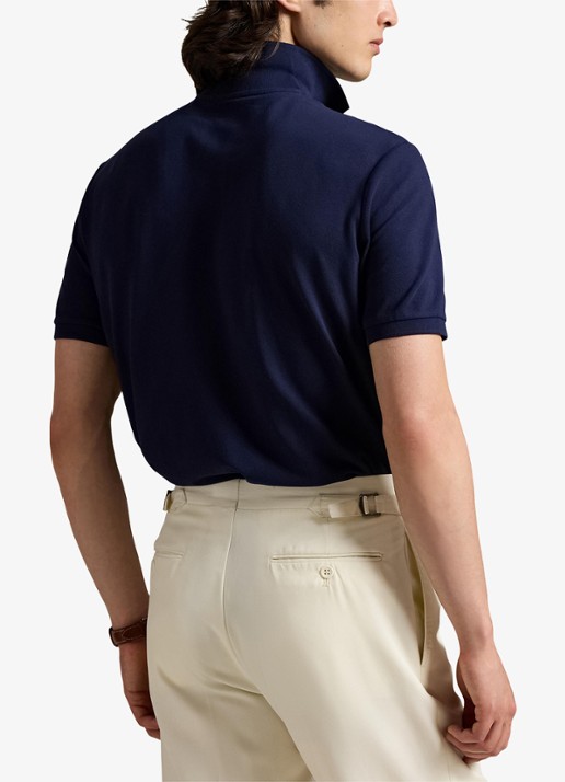 Ralph Lauren Custom slim fit polo met stretch - achterkant 4 refined navy blue / donkerblauw