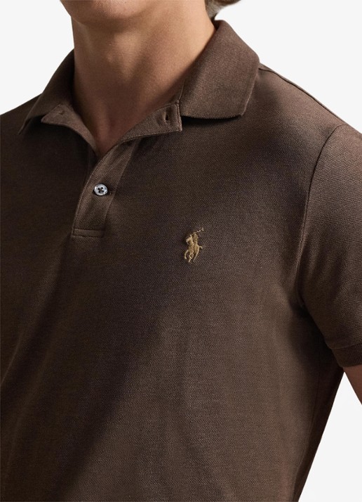 Ralph Lauren Custom slim fit polo met stretch - detail 2 donkerbruin