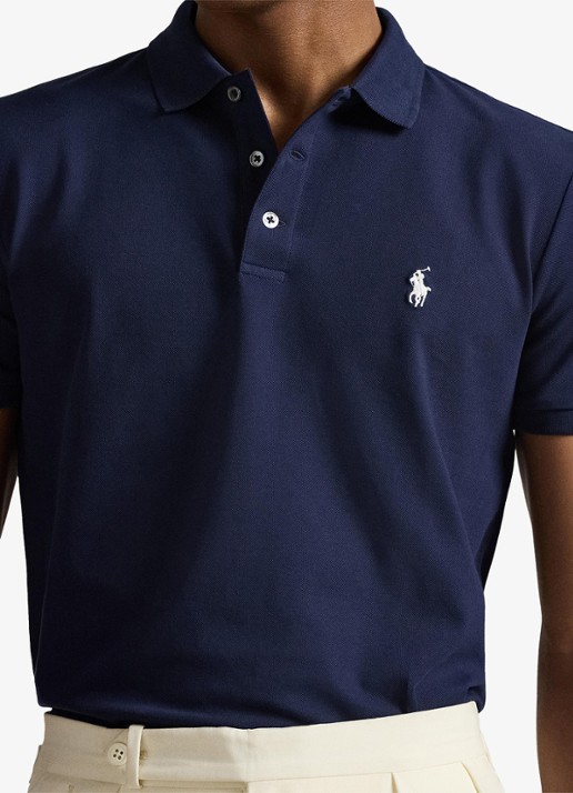 Ralph Lauren Custom slim fit polo met stretch - detail 3 refined navy / donkerblauw