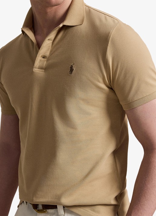 Ralph Lauren Custom slim fit polo met stretch - detail 5 vintage khaki / khaki