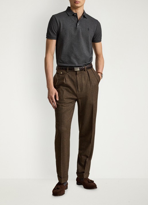 Ralph Lauren Custom slim fit polo met stretch - detail 3 windor heather/smoke / donkergrijs