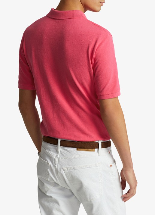 Ralph Lauren Custom slim fit polo van piqué katoen met logoborduring - achterkant hot pink/c2740