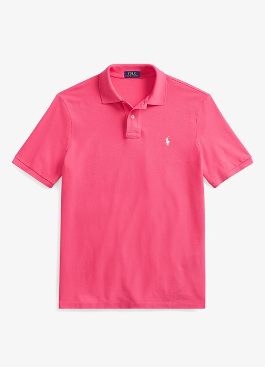Ralph Lauren Custom slim fit polo van piqué katoen met logoborduring - voorkant 2 hot pink/c2740