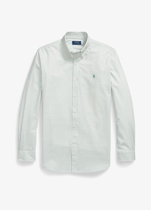 Ralph Lauren Custom slim fit polo van piqué katoen met logoborduring - voorkant sunset green/c3125