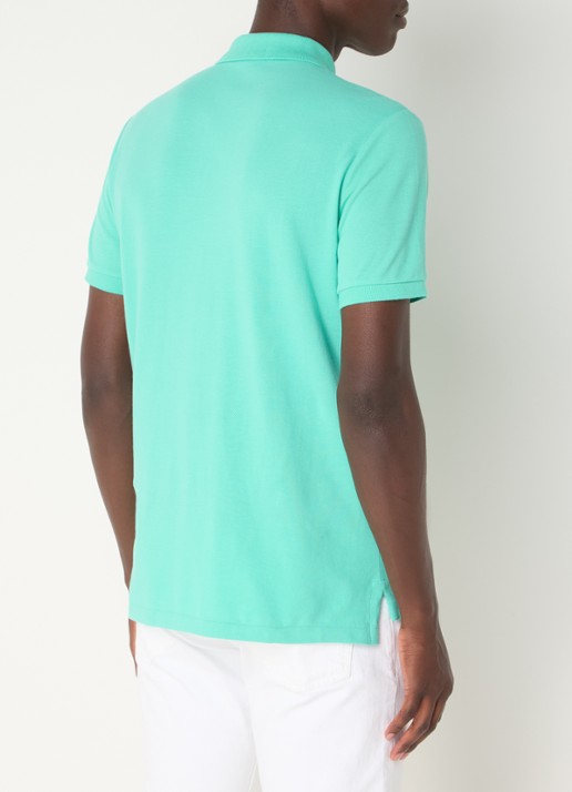 Ralph Lauren Custom slim fit polo van piqué katoen met logoborduring - achterkant 5 sunset green/c3125